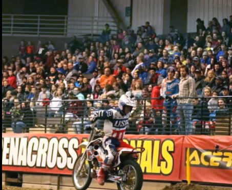 Complete a full lap on an industry standard arenacross track while riding a dirt bike backwards.2