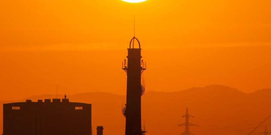 The tallest industrial chimney with helicoidal staircase