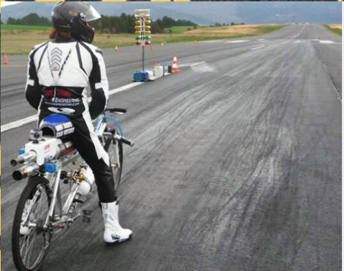 Fastest rocket powered bike in the world.